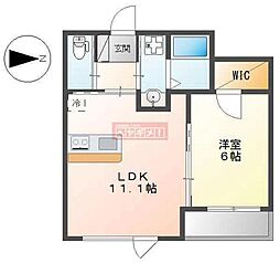 UnivalyBlueshallowsハマヨシ 1LDKの間取図画像
