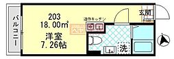 Air Court ワンルームの間取図画像