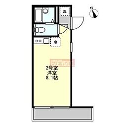ベイルーム横浜鶴見2 ワンルームの間取図画像