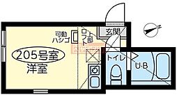 ユナイト矢向サロモン ワンルームの間取図画像