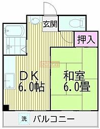 花こう第一ビル 1LDKの間取図画像