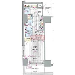 エステムプラザ川崎 1DKの間取図画像