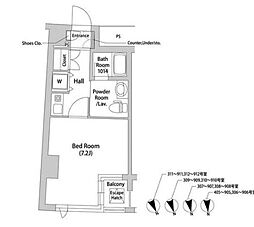 ソアラプラザ鶴見 1Kの間取図画像