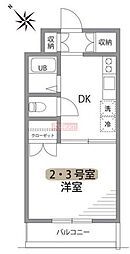 ファミール石川台 1DKの間取図画像
