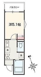 MELLAS小島新田 1Kの間取図画像