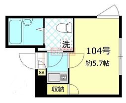 プリムローズ大森 1Kの間取図画像