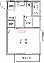 KNフローラ 1Kの間取図画像