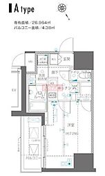 ZOOM川崎EAST 1Kの間取図画像