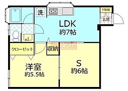 マスターズ大森西 1SLDKの間取図画像