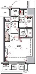 ハーモニーレジデンス大森ウエスト 1Kの間取図画像