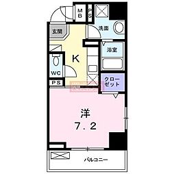 ペンディーオソプラ夢見ヶ崎 1Kの間取図画像