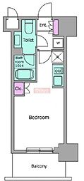 レジディア川崎 ワンルームの間取図画像