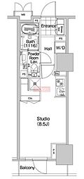 COMFORIA蒲田 ワンルームの間取図画像