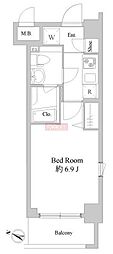ドゥーエ新川崎 1Kの間取図画像