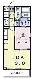 ブルーム 1LDKの間取図画像