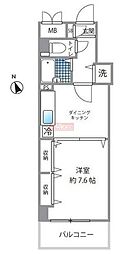 エクセレンスコート橘 1DKの間取図画像