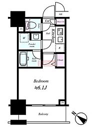 ガーラ・プレシャス川崎 1Kの間取図画像