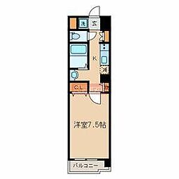 コンフォートエム多摩川 1Kの間取図画像