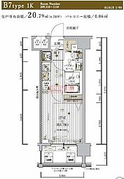 メインステージ東神奈川 1Kの間取図画像