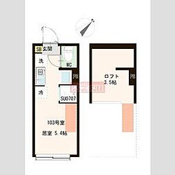フォルトゥナ白楽 ワンルームの間取図画像