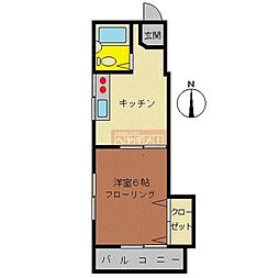 ハイムエンドウ 1Kの間取図画像