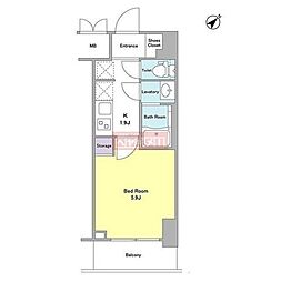Dormouse和 1Kの間取図画像