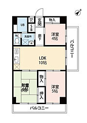 富士パークビル 3LDKの間取図画像