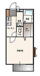 プランドール 1Kの間取図画像
