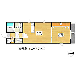 アドバンス中村橋 1LDKの間取図画像