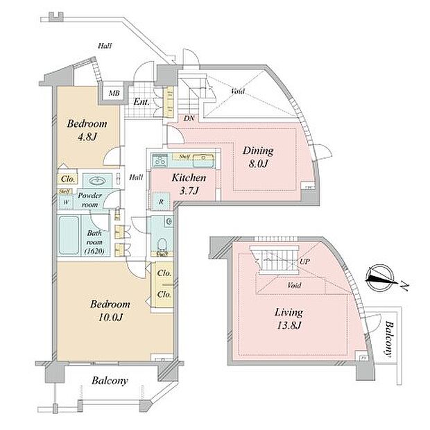 グローリ三軒茶屋(2LDK) 3階の間取り