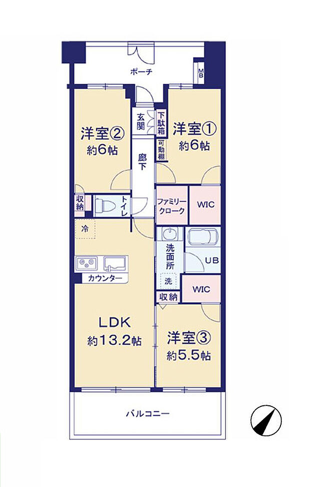 クレストフォルム平井グランステージ(3LDK) 11階の間取り