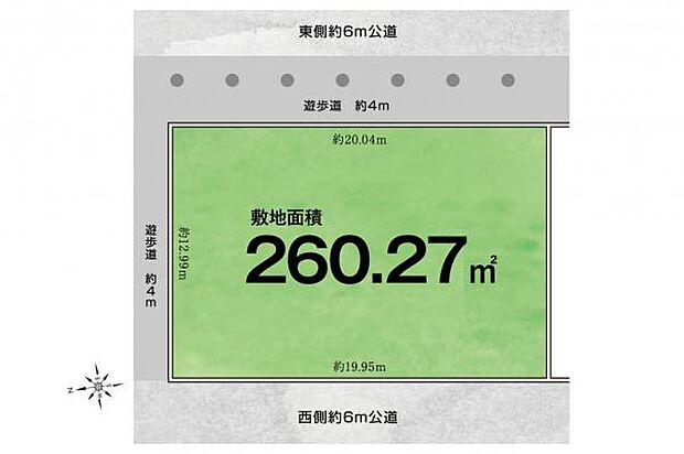 【区画図】敷地面積78坪超／プランの幅が広がる整形地
