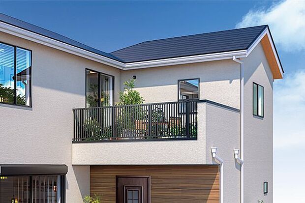 南向き大型ワイドバルコニーに屋外電源・屋外水栓・屋外ライト設置