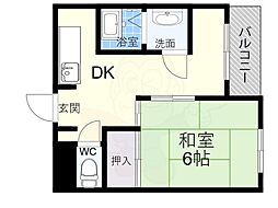 ハイツ出口 3階1DKの間取り