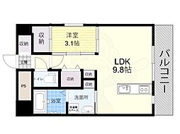 エルセレーノ新大阪北 5階1LDKの間取り