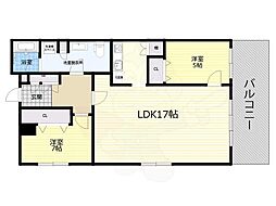 フローラルセントランド 2LDKの間取図画像