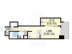 リビオメゾン新大阪 6階1LDKの間取り