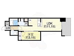 リビオメゾン新大阪 6階1LDKの間取り