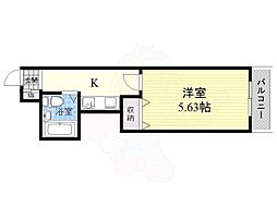 スタンドアップ下新庄 5階1Kの間取り