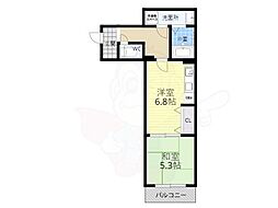 震雲マンション 2階1DKの間取り