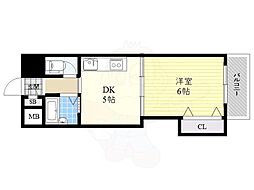 ロイヤルハイツ菅原 7階1DKの間取り