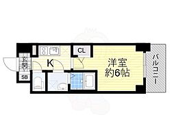 エスリード ザ・グラン大阪ノース 11階1Kの間取り