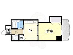 ノルデンハイムリバーサイド十三 5階1DKの間取り