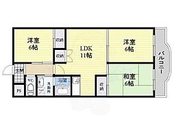 サンウエスト 3LDKの間取図画像