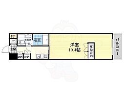 デュオン新大阪レジデンス ワンルームの間取図画像