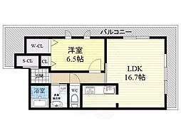 ユニティ北川口 1LDKの間取図画像