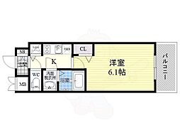 メインステージ新大阪 1Kの間取図画像
