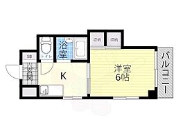 アティック常和 1Kの間取図画像