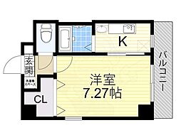 ラ・フォンテ十三 1Kの間取図画像