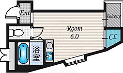 淡路ロイヤルマンション ワンルームの間取図画像